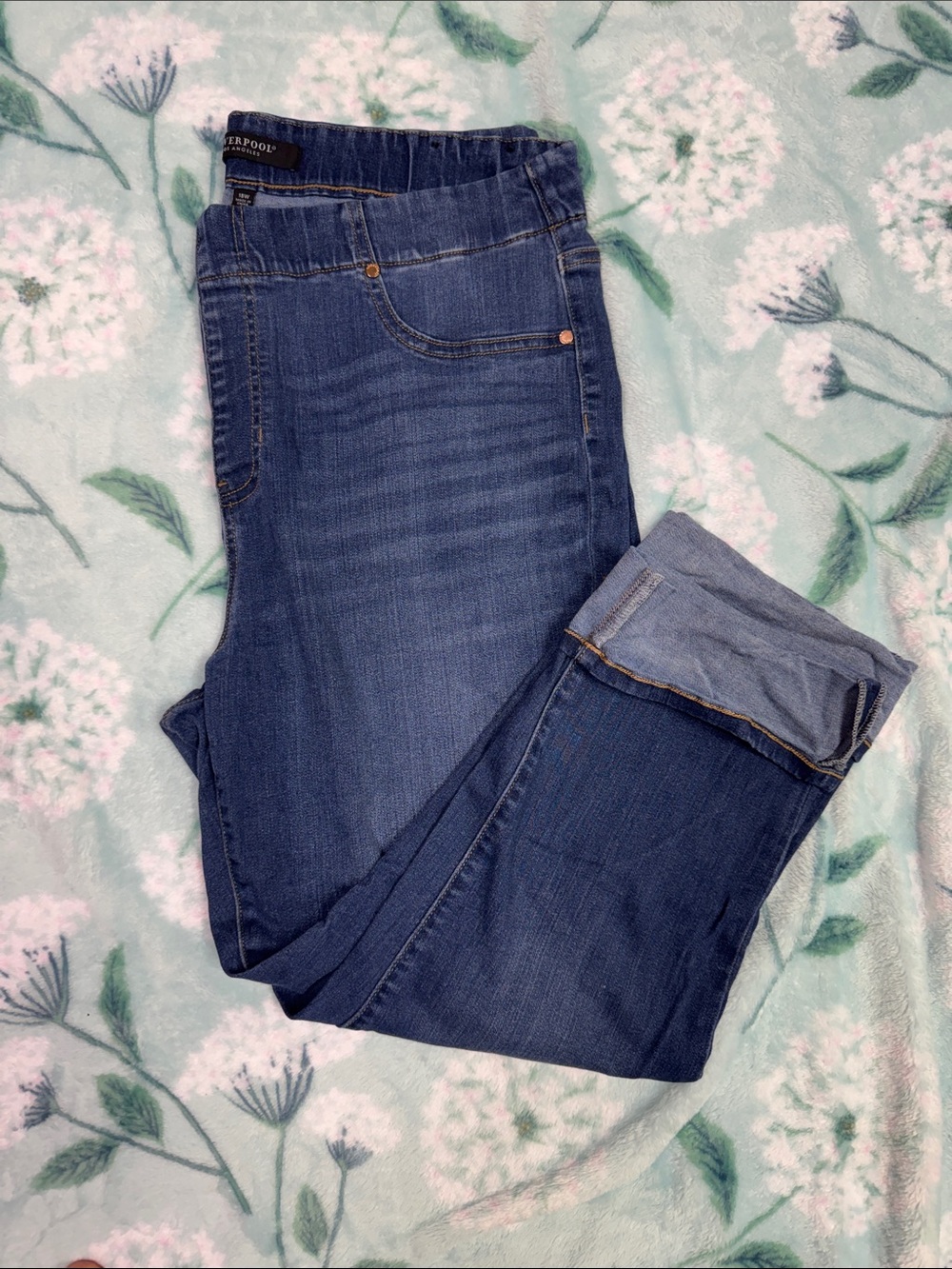 Liverpool Jeans Company Dark Blue Pull-On Cropped Jeans